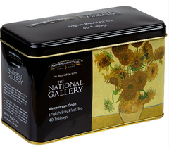 The National Gallery Van Gogh Sunflowers Tea Tin With 40 English Breakfast Teabags