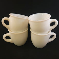 White Milk Glass Espresso Cups