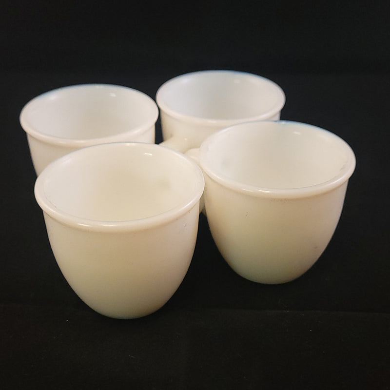 White Milk Glass Espresso Cups