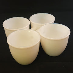 White Milk Glass Espresso Cups