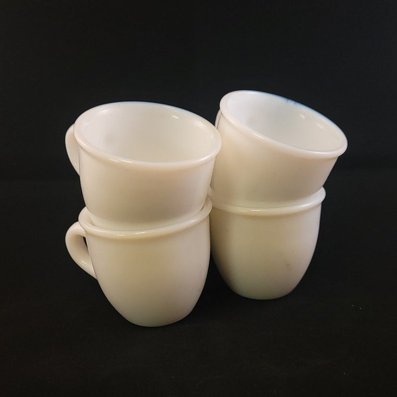 White Milk Glass Espresso Cups