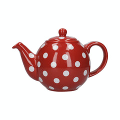 London Pottery Globe Teapot Red With White Spots