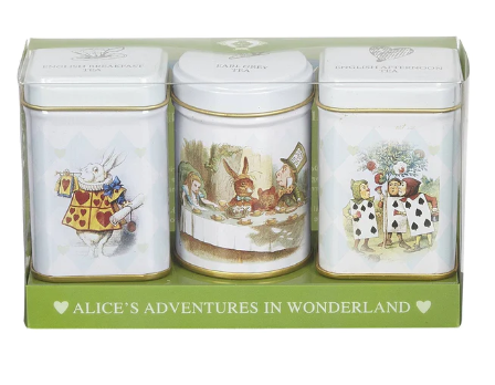 Alice in Wonderland Mini Tea Tins Gift with Loose-Leaf Black Tea